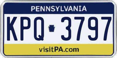 PA license plate KPQ3797