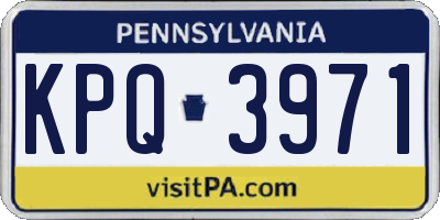PA license plate KPQ3971