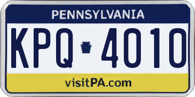 PA license plate KPQ4010