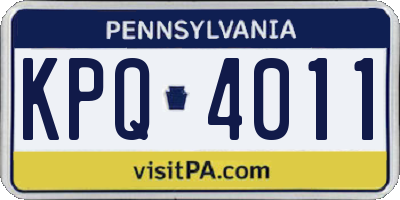 PA license plate KPQ4011