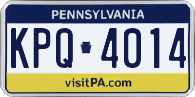PA license plate KPQ4014