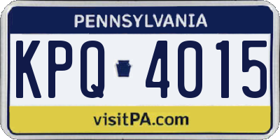 PA license plate KPQ4015