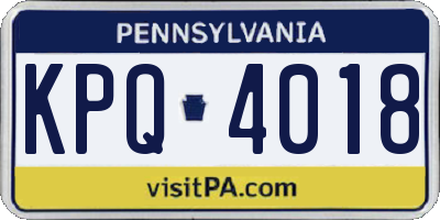 PA license plate KPQ4018
