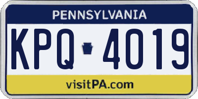 PA license plate KPQ4019