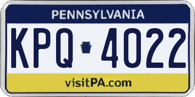 PA license plate KPQ4022