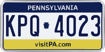 PA license plate KPQ4023