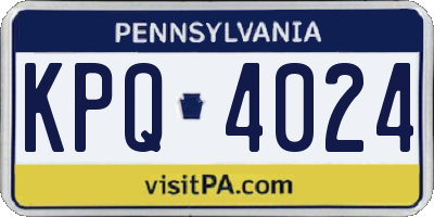 PA license plate KPQ4024