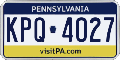 PA license plate KPQ4027