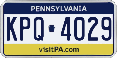 PA license plate KPQ4029