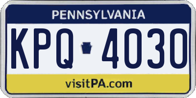 PA license plate KPQ4030