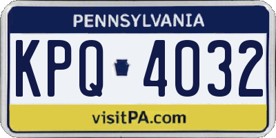 PA license plate KPQ4032