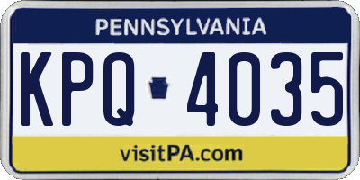 PA license plate KPQ4035