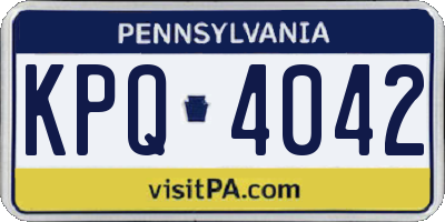 PA license plate KPQ4042