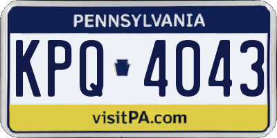PA license plate KPQ4043