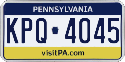 PA license plate KPQ4045