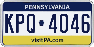 PA license plate KPQ4046