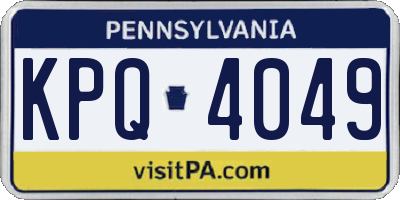 PA license plate KPQ4049