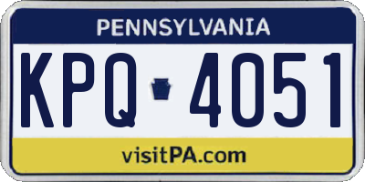 PA license plate KPQ4051