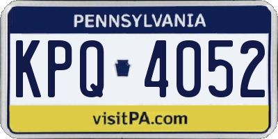 PA license plate KPQ4052