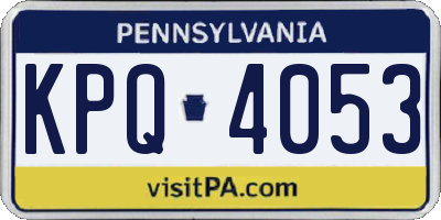 PA license plate KPQ4053