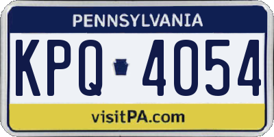 PA license plate KPQ4054