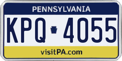 PA license plate KPQ4055