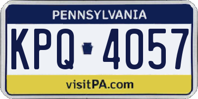 PA license plate KPQ4057