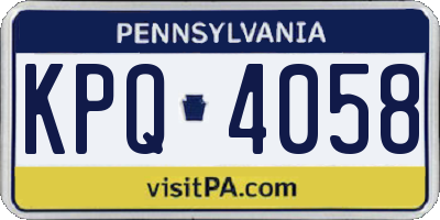PA license plate KPQ4058