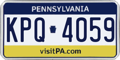 PA license plate KPQ4059