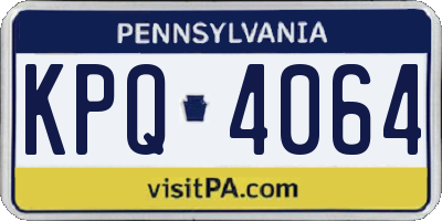 PA license plate KPQ4064