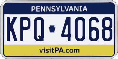 PA license plate KPQ4068