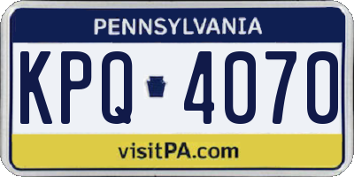 PA license plate KPQ4070