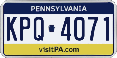 PA license plate KPQ4071