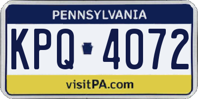 PA license plate KPQ4072