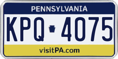 PA license plate KPQ4075