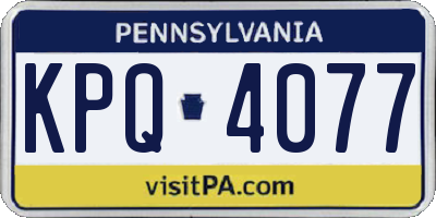 PA license plate KPQ4077