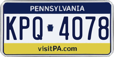 PA license plate KPQ4078