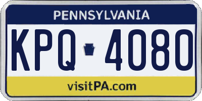 PA license plate KPQ4080