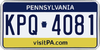 PA license plate KPQ4081
