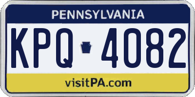 PA license plate KPQ4082