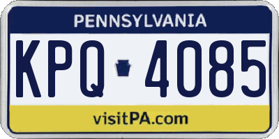 PA license plate KPQ4085