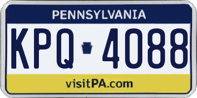 PA license plate KPQ4088