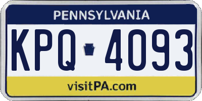PA license plate KPQ4093