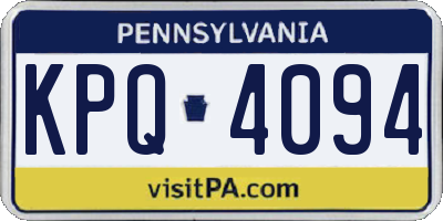 PA license plate KPQ4094