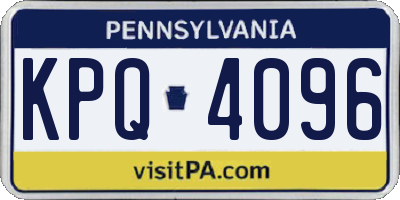 PA license plate KPQ4096