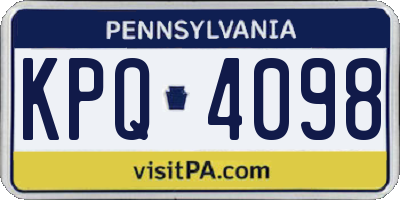 PA license plate KPQ4098