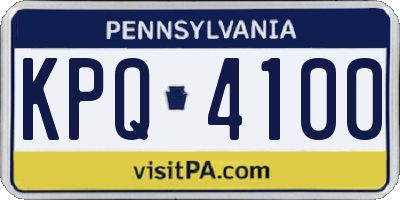 PA license plate KPQ4100