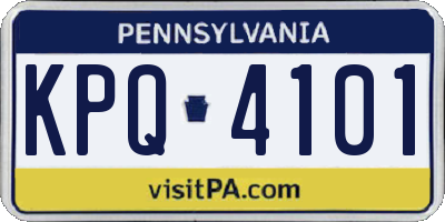 PA license plate KPQ4101