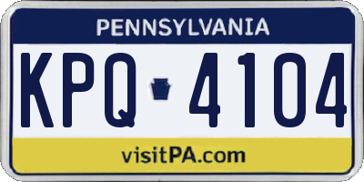PA license plate KPQ4104