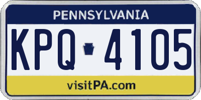 PA license plate KPQ4105